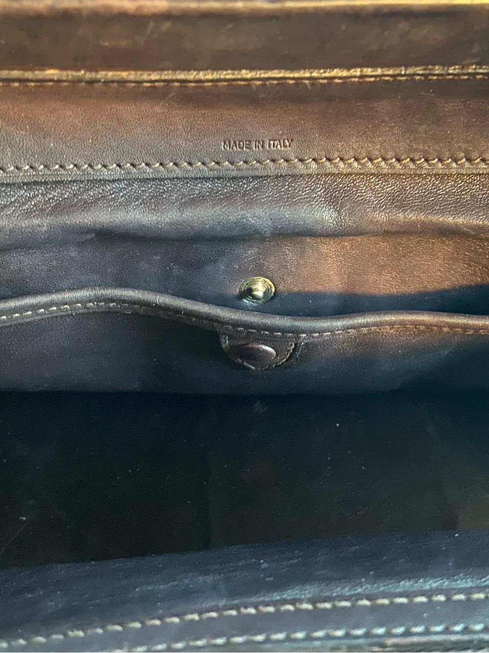 Ralph Lauren Chocolate Brown Leather Satchel with Polished brass logo Hardware - Picture 6 of 7